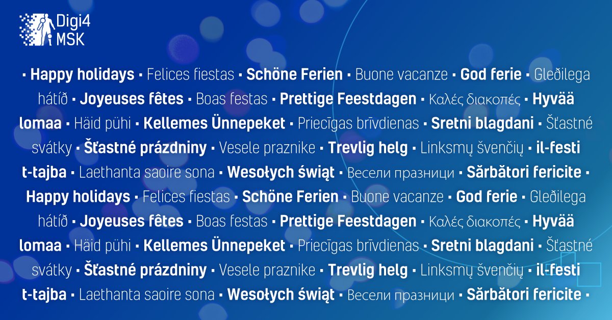 Digi4MSK's tweet image. 🎄 From the DIGI4MSK team — thank you to all our amazing partners for a year full of collaboration, impact and progress in MSK health.

💙 We’re proud to work with such an exceptional team.

Happy holidays and see you in 2026!

#DIGI4MSK #DigitalHealth