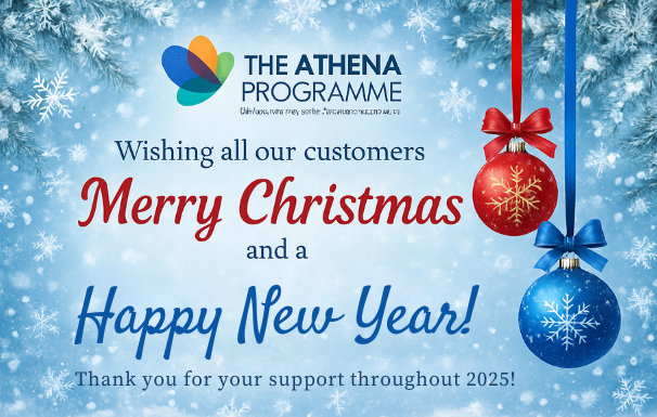 AthenaProgramme's tweet photo. Wishing all our customers, both old and new, a very Merry Christmas and a Happy New Year! From everyone at The Athena Programme, thank you for your continued support. We look forward to an exciting year ahead together. https://t.co/imOrwmxoQ5