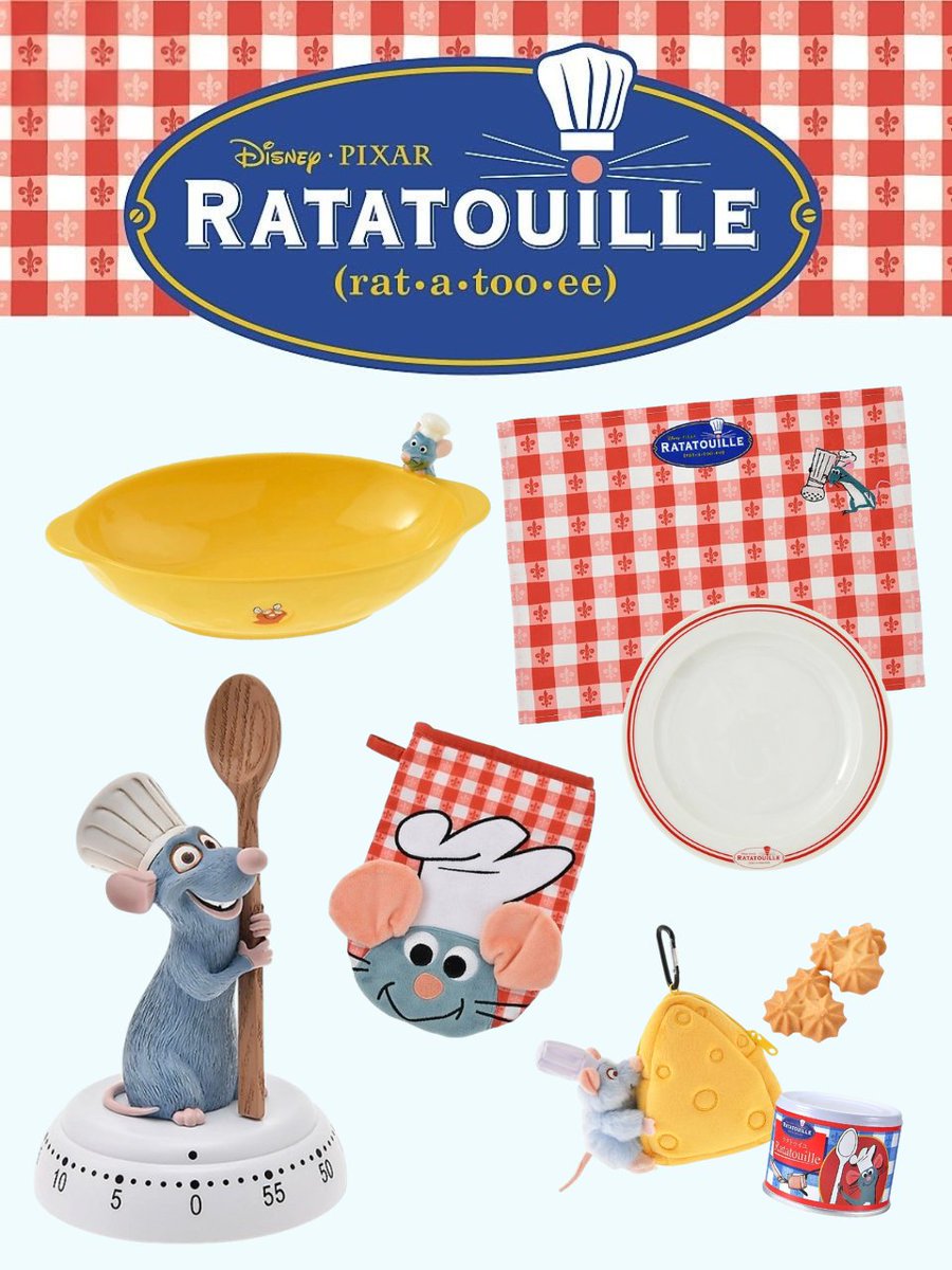 ━━━━━━━━
#ディズニーストア
1月発売予定⋆˙⟡

🧀レミーのおいしいレストラン
世界観あふれるテーブルウェアが登場⊹˚.
チーズモチーフのお皿やキッチンタオル、レミーと一緒にお料理気分を味わえるタイマー、塩胡椒ボトル、ランチョンマット、カトラリーBOXなど！

store.disney.co.jp/magazine/list.…