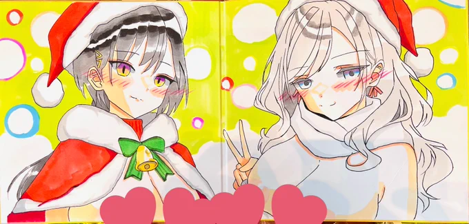 クリスマス企画、やっとお三方目完成… とりあえずこの方まではクリスマスに間に合いそうっす!(ò_óˇ)ᕤムキッ #蓮ノ空美術部