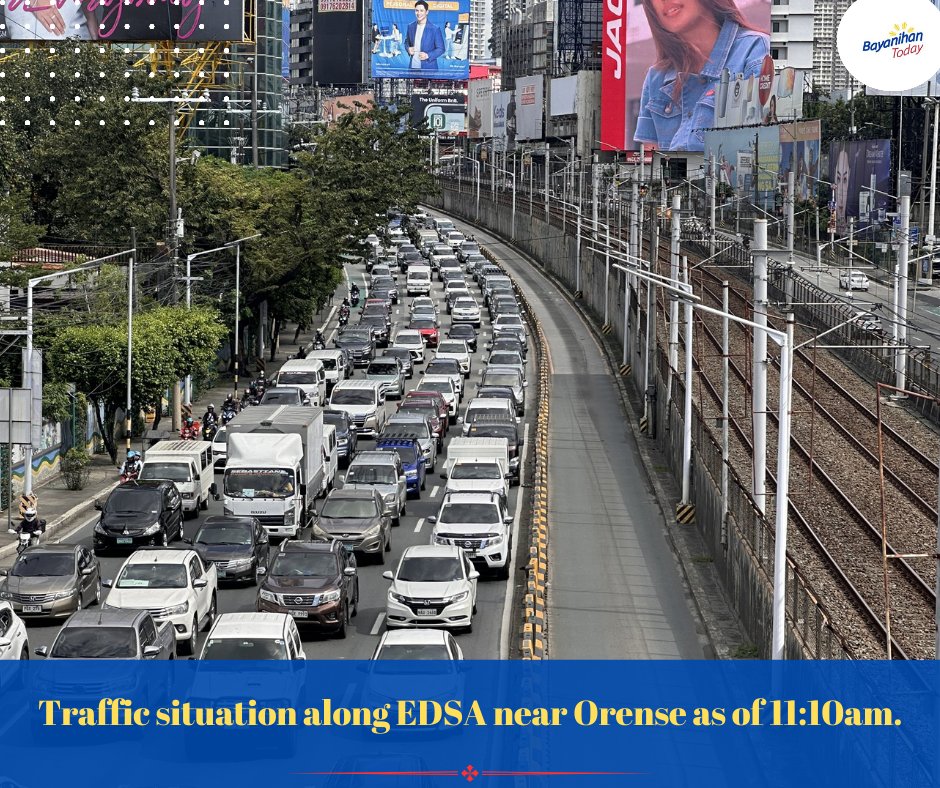 BayanihanToday's tweet image. EDSA update 🚦: Northbound smooth, Southbound crawling at Orense.
As of 11:10 AM, traffic along EDSA near Orense is moving differently depending on direction. Northbound lanes are flowing well, while southbound traffic is heavy.

#EDSA #TrafficUpdate #MetroManila #CommuterAlert