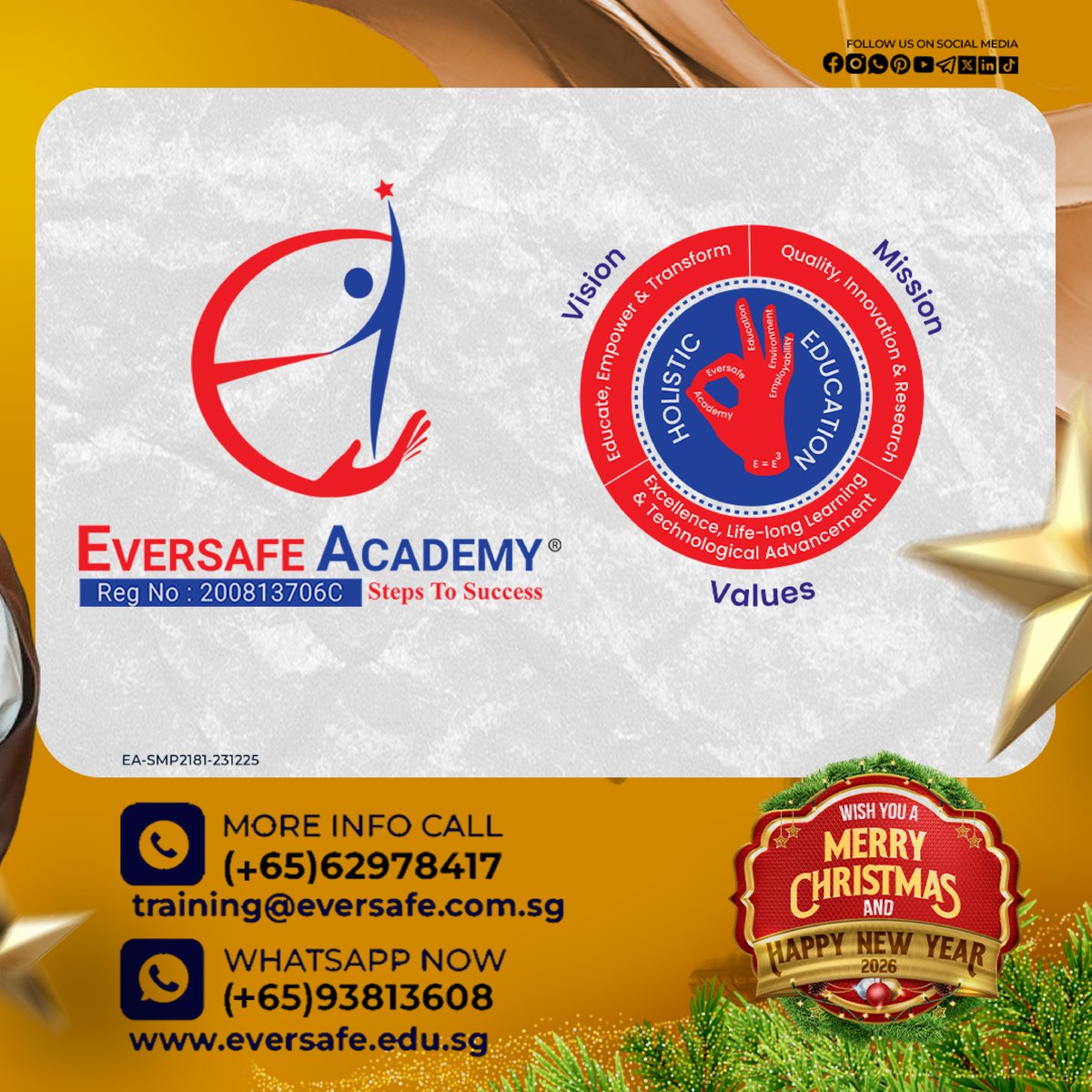 EversafeAcademy's tweet image. Ready to check in to a rewarding career? 🏨
Why choose us?
#HospitalityManagement #HotelManagement #RestaurantManagement #SingaporeEducation #StudyInSingapore #CareerGrowthSG #EversafeAcademy #HospitalityJobs