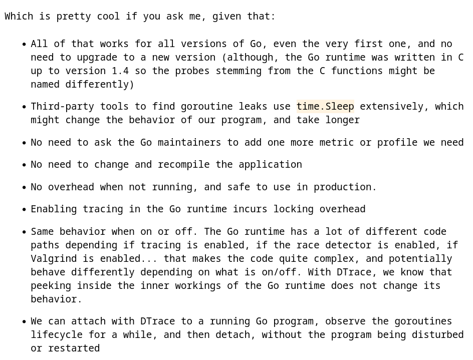 golangch's tweet image. An interesting acticle about "Detecting goroutine leaks with DTrace"
#golang

gaultier.github.io/blog/detecting…