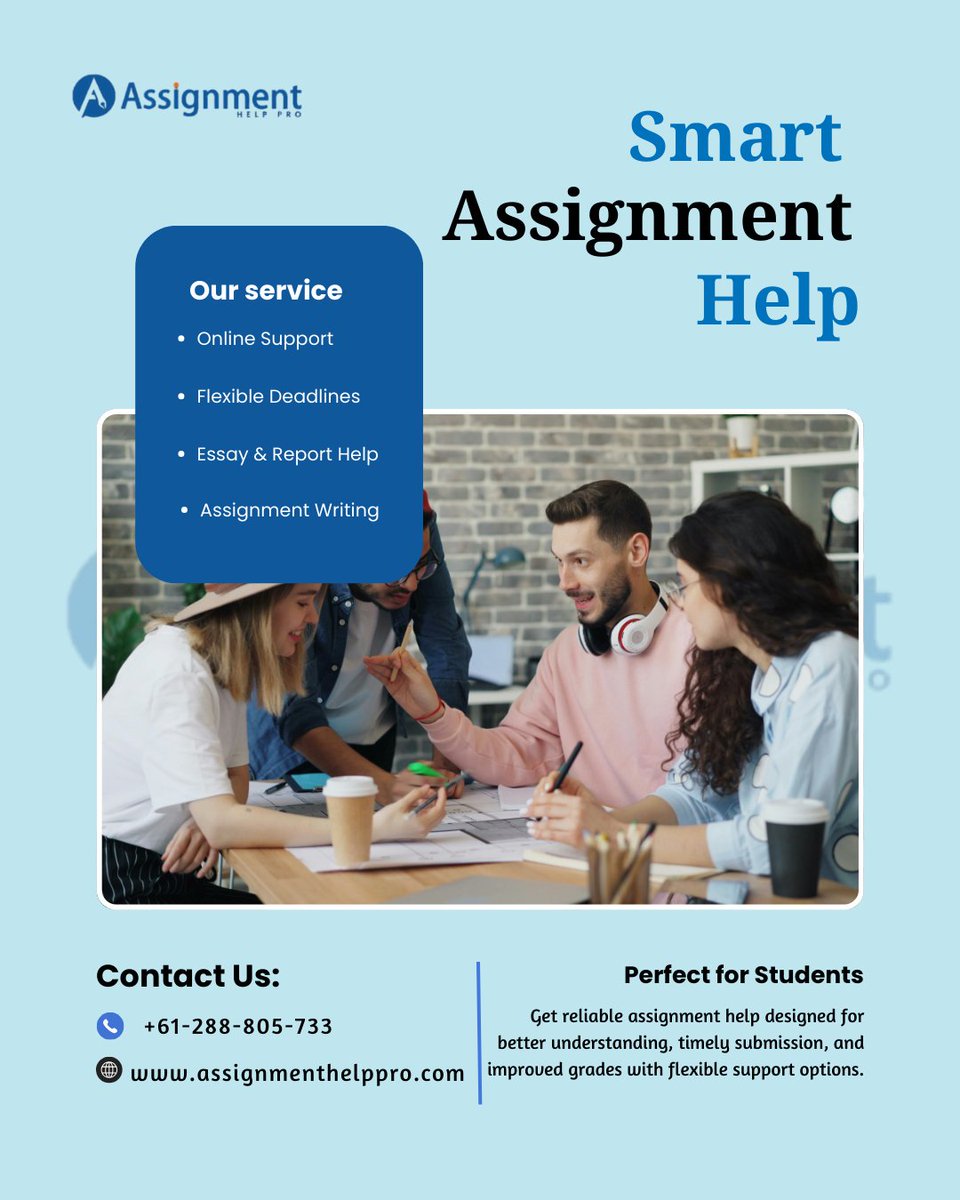 proassignmentau's tweet photo. Focus on learning while we handle your academic workload with care and confidentiality. Score better grades without stress!
🌐 https://t.co/SzoAwr9oi4
📞 +61 2888 05733
#assignmenthelp #assignmenthelppro #onlineassignmenthelp #essayhelp #reporthelp #academichelp #studentsupport https://t.co/jnYtpZmbbA