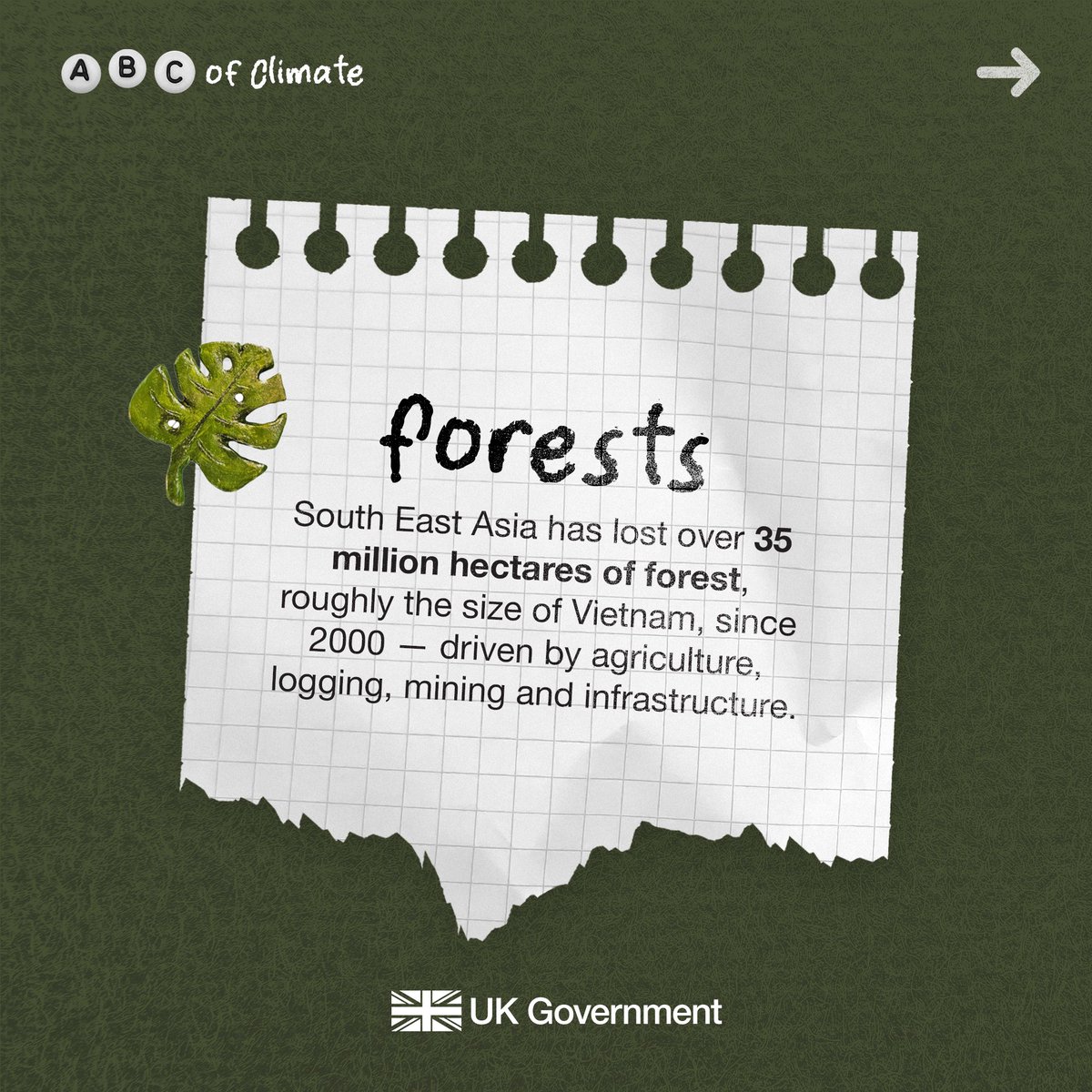 UKinMalaysia's tweet image. #SouthEastAsia is home to nearly 15% of the 🌏’s tropical forests… yet it also faces the highest risk of deforestation globally.

Growing forests are vital in removing and storing carbon from the atmosphere, absorbing billions of tonnes of CO2 annually.