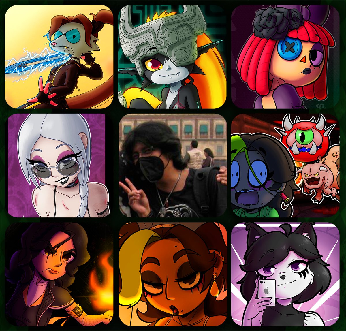 #artvsartist2025 This year wasn't great for me in terms of numbers, but this has been the first year in a long time where I really feel like I've improved my drawings. It's not much, but it's something. (I couldn't find a picture where I looked good, sorry).