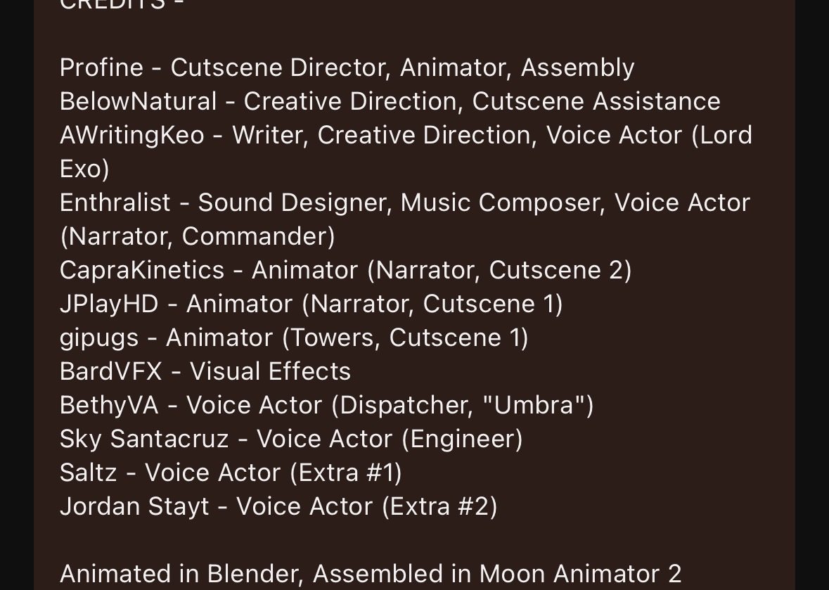 "The credits in the Narratorium is awesome. Welcome <a href="/skylarxene/">Sky Santacruz</a> for voice acting Engineer!
#TowerDefenseSimulator #TDS #Roblox