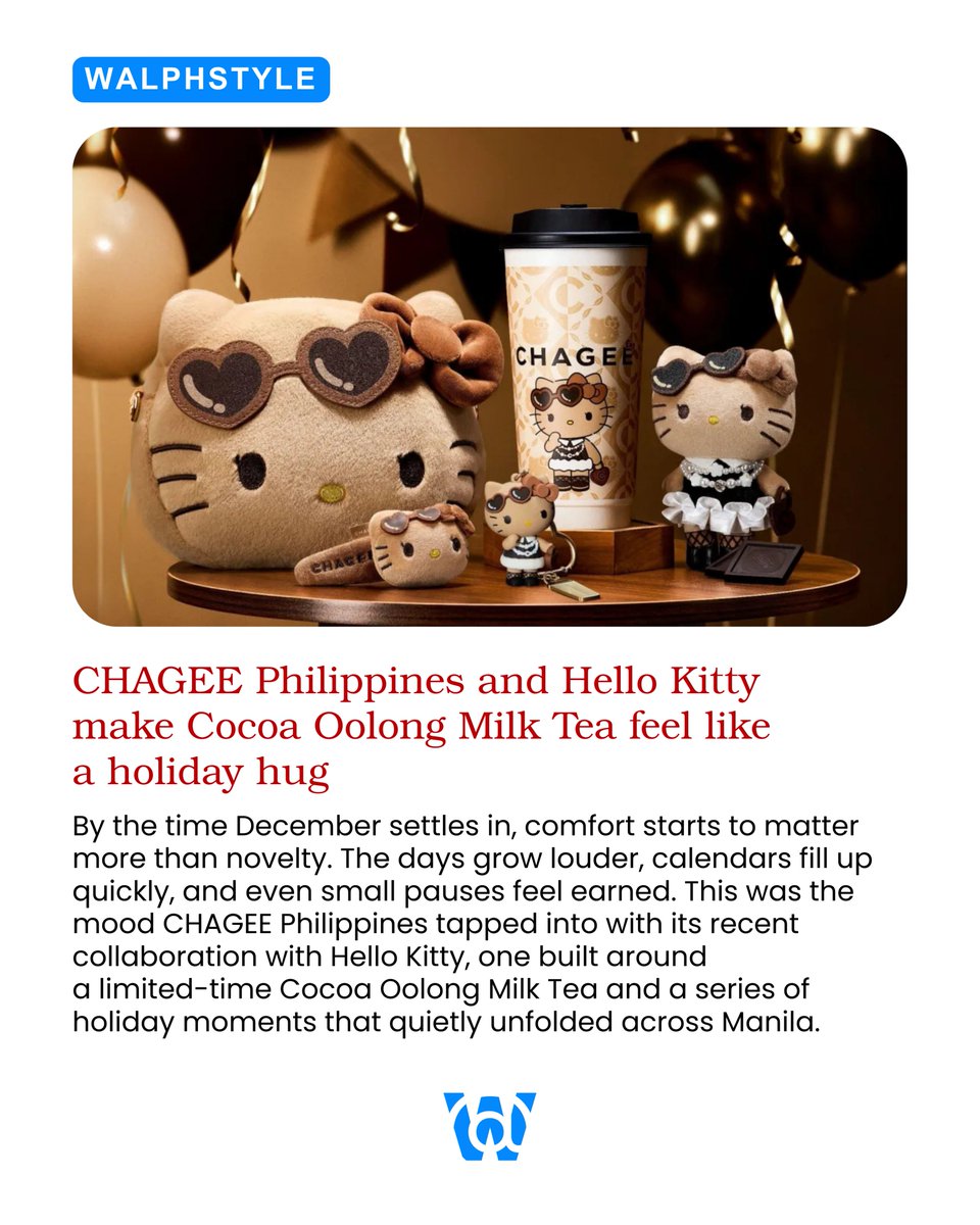 walphs's tweet photo. CHAGEE Philippines and Hello Kitty’s Cocoa Oolong Milk Tea brought cozy sips, fun merch, and a brief pop-up to Manila this holiday season. https://t.co/NgvECxFw9Q

#WALPHS #WALPHStyle @walphsdotcom https://t.co/GeLapnKpL9