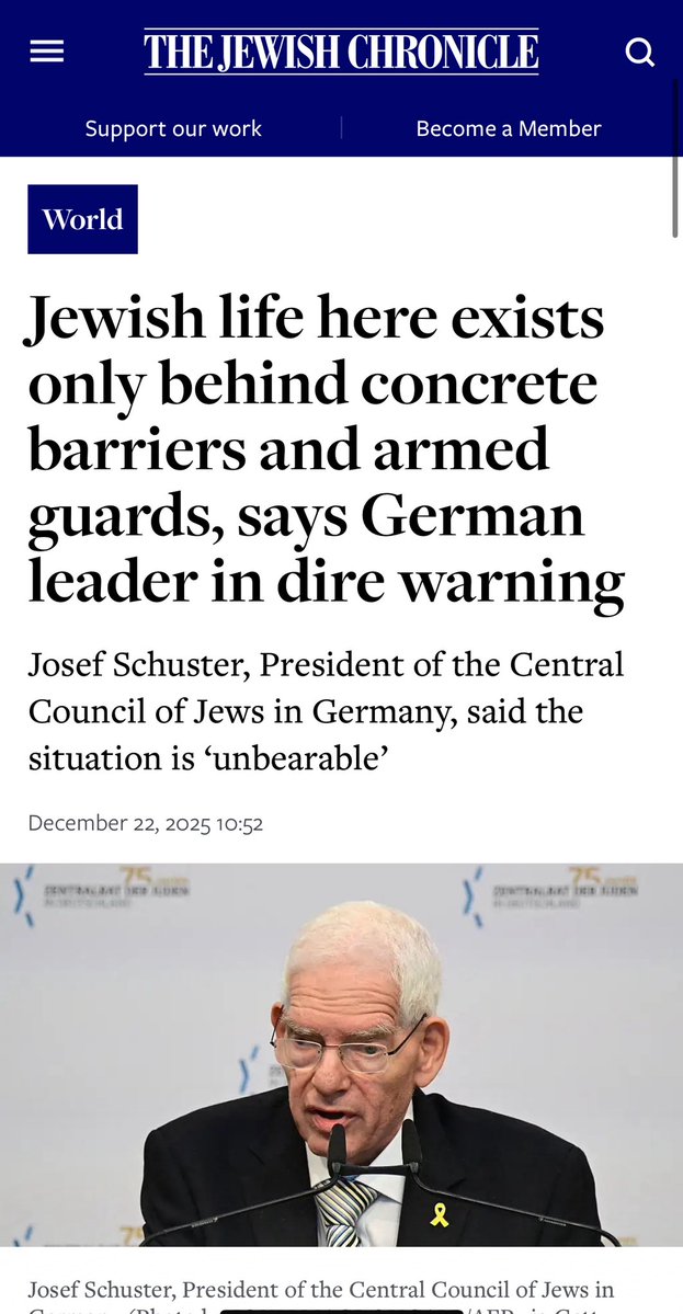 CotlerWunsh's tweet image. 🚨“…antisemitism has become so prevalent in the country that Jewish life now exists only behind armed guards and concrete barriers.”

True not only in Germany...

You can’t “protect Jewish life” without addressing all lethal forms of ever-mutating antisemitism as defined by…