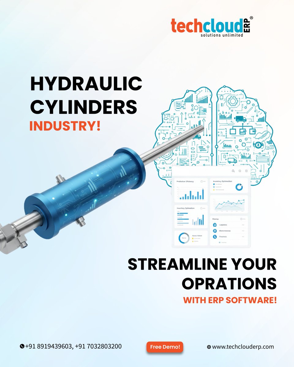 TechCloudERP's tweet photo. Hydraulic cylinder manufacturing made smarter.

#techclouderp #bestERP #No1ERP #HydraulicCylinders #ERPSoftware #ProductionTracking #ManufacturingMadeEasy #RawMaterials #IndustrialSolution #chennai #coimbatore #trending #hyd #socialmedia #globalERP #india #worldwide #UAE #USA #x https://t.co/n23QGpG5PR