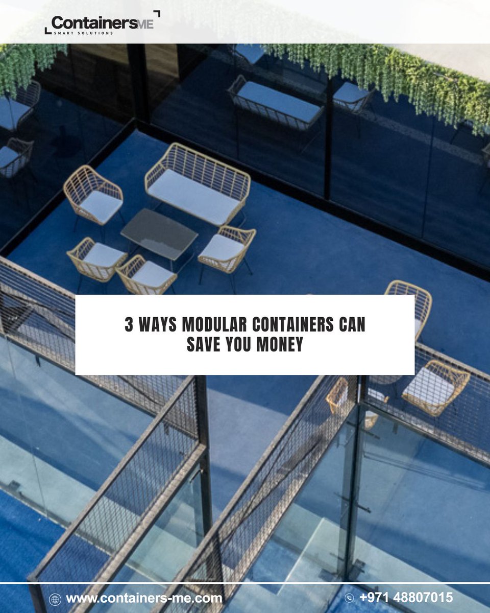 Containers_me's tweet image. 3 Ways Modular Containers Save You Money

Lower build costs, better energy efficiency, and reusable units that cut waste and demolition costs.

DM us to learn more.

#modularcontainers #costsaving #containersme #modularsolutions