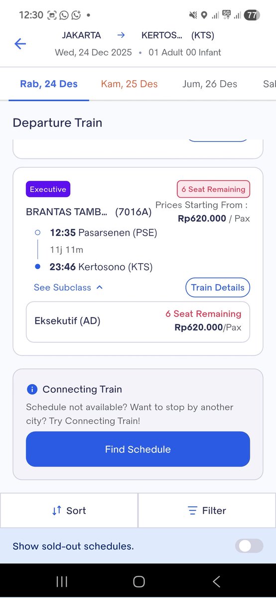 tsaninov's tweet photo. @KAI121 Kenapa di daftar tiket ada 6 kursi, tetapi gak bisa dibooking? https://t.co/zY3PL23zKw