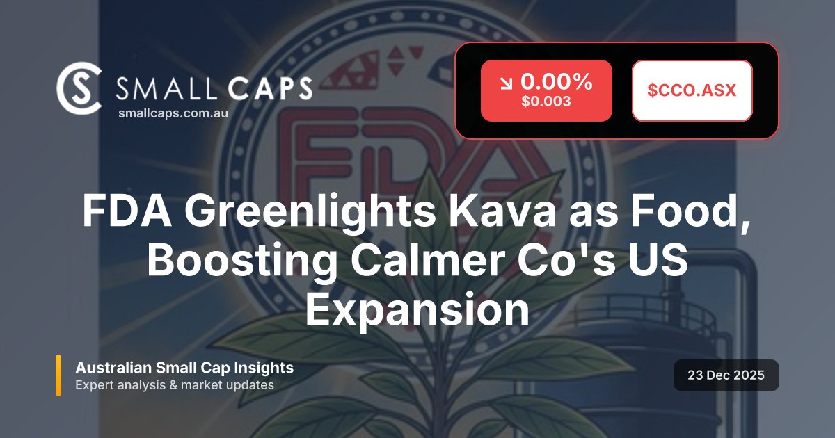 SmallCapsASX's tweet image. FDA Greenlights Kava as Food, Boosting Calmer Co's US Expansion

#ASX #SmallCaps #CCO

smallcaps.com.au/article/fda-gr…