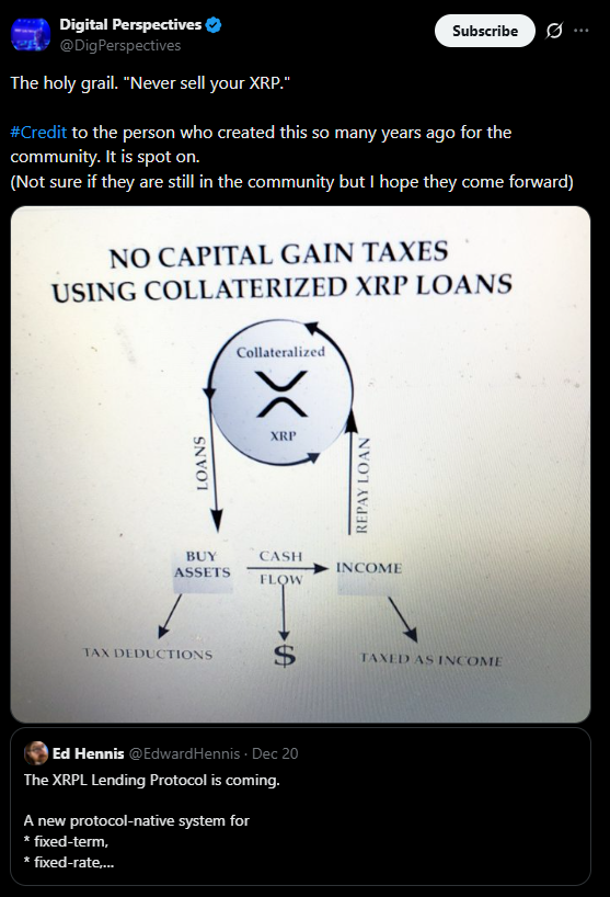 thecryptobasic's tweet photo. Pundit Says Never Sell Your $XRP as #Ripple Now Eyeing Institutional Native Lending on XRPL.🧵🧵🧵 https://t.co/AtlVQhvuFa