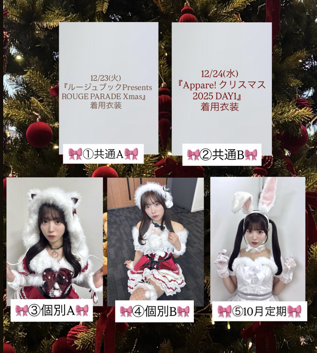 クリスマスネットサイン会開催✍🏻︎︎◝✩ 衣装5種類(髪型各1種) と