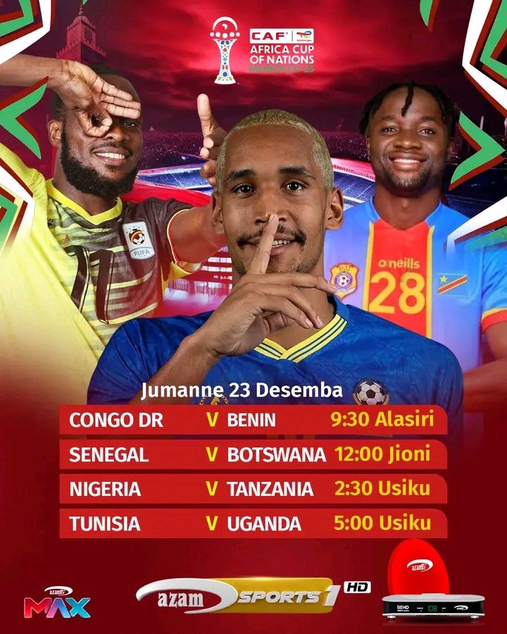 zuberially5's tweet photo. AFCON 2026

DRC VS BENIN 
Senegal vs Botswana 
Nigeria vs tanzanian 
Tunisia vs Uganda https://t.co/kC4t8XS1L0