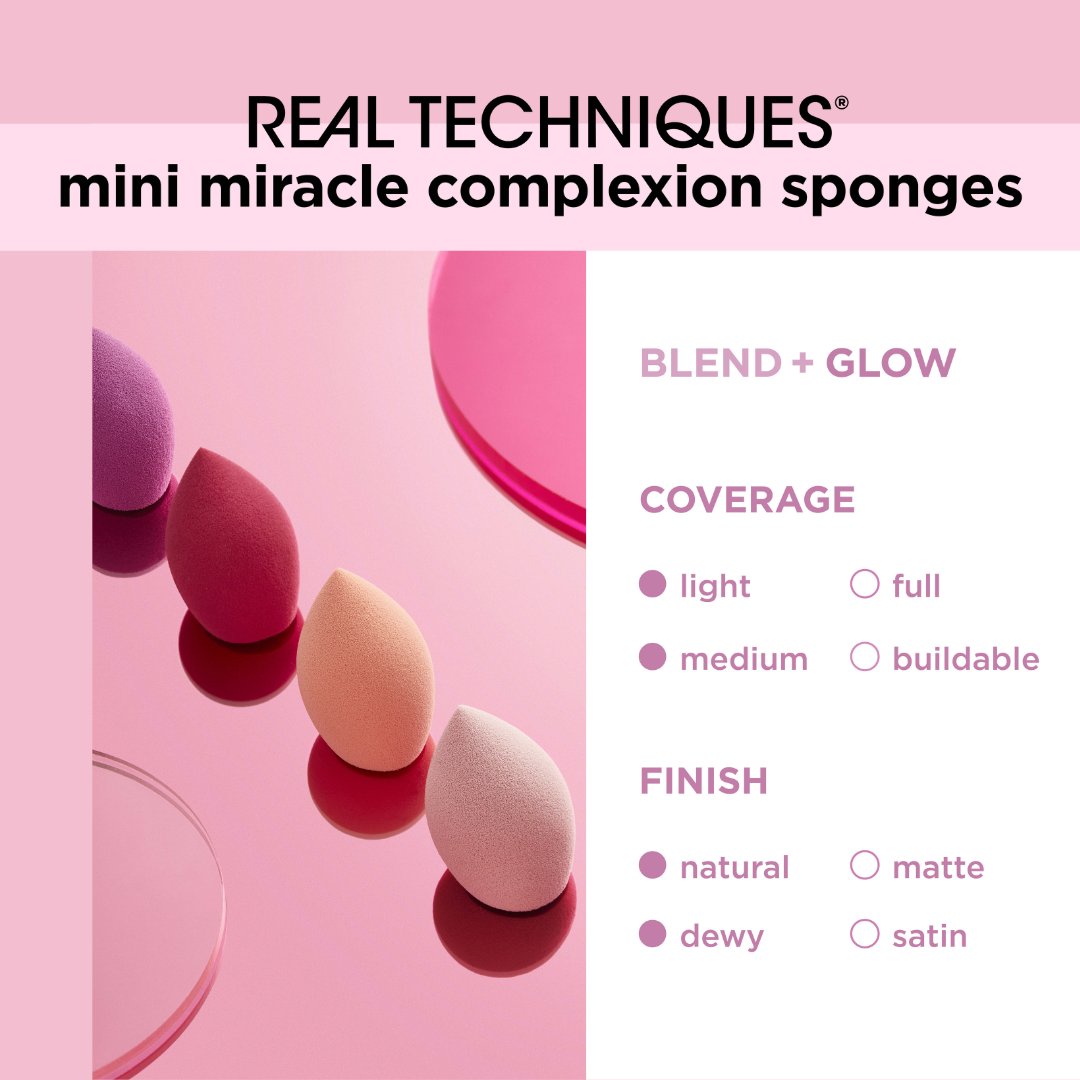 Clicks_SA's tweet photo. Mini, but mighty! 💖✨
The Real Techniques Mini Miracle Complexion Sponge 4 set is your new best friend for flawless blending in those hard-to-reach areas.
🧖♀️💄 Get that airbrushed look, no matter the size of the task! Exclusive to Clicks.
#RealTechniques #MiniMiracleSponge https://t.co/9hbceHH2Tj