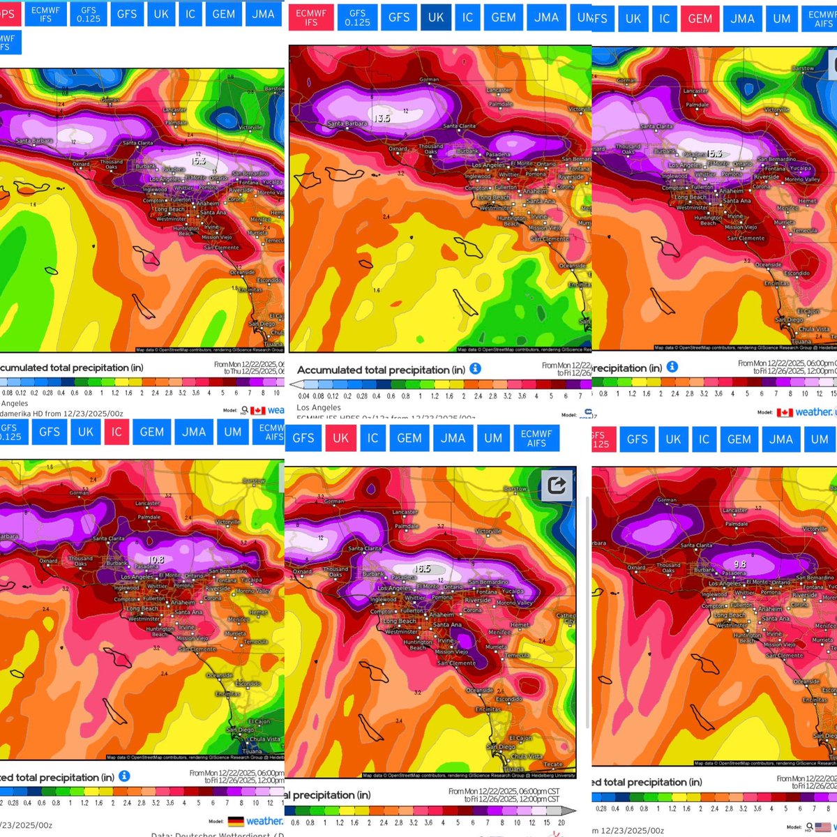 Christmas Eve storm on track - just details of where the strongest atmospheric river tracks the longest duration and also meets the facing terrain - and it has strong winds weatherecho.com/f/strong-slow-…