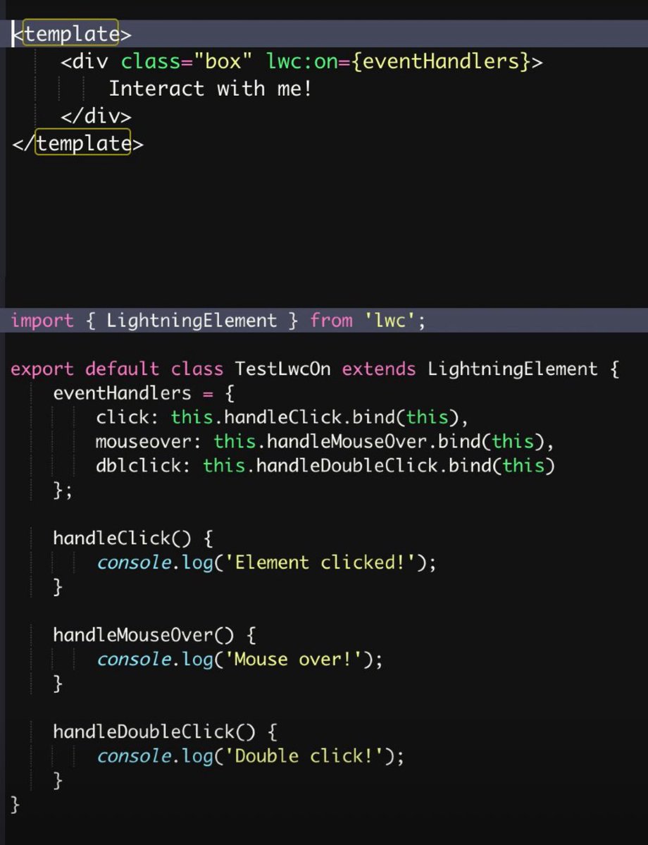 HoangKagawa's tweet image. 【Salesforce速報】Spring '26のLWCアップデートが熱い！💢
ついにLWCで「イベントの動的割り当て」が可能になります。新ディレクティブ lwc:on が登場！
これまでの「ポチポチとテンプレートにイベントを書く」時代が終わるかも…？
✅ Before
&amp;lt;button onclick={fn} onmouseover={fn2}&amp;gt;…