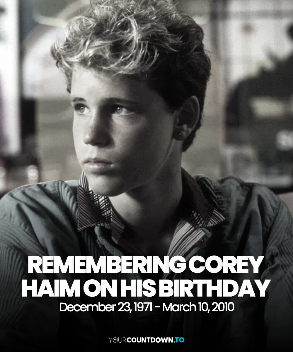 YourCountdownTo's tweet image. 🎬 Celebrating Corey Haim today — from Lucas to The Lost Boys, his mix of vulnerability and charisma made 80s cinema electric. A true cult legend who still shines in every frame. 🌟 #CoreyHaim #FilmLegend