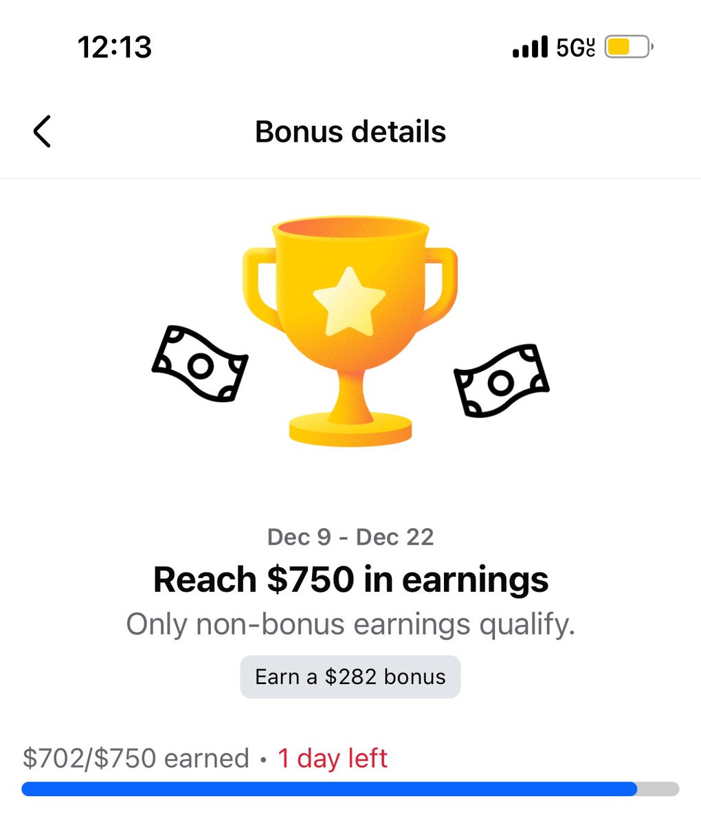 BotUpNext1's tweet image. Only a few more hours left before I can get that bonus $282 😩