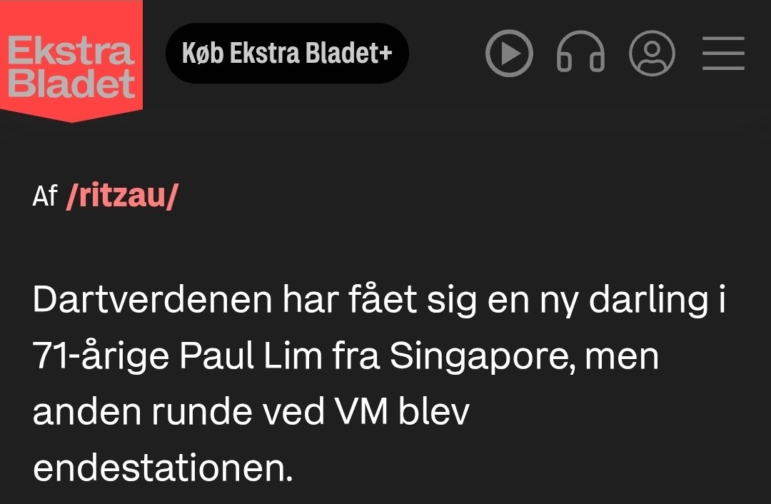 Nemlig, en darling ingen overhovedet havde hørt om for bare en uge siden, manden er jo nærmest først lige begynde at spille dart....

Ville være bedre at lave være med at ligge noget på hjemmesiden end sådan noget pis her!!

#dartdk