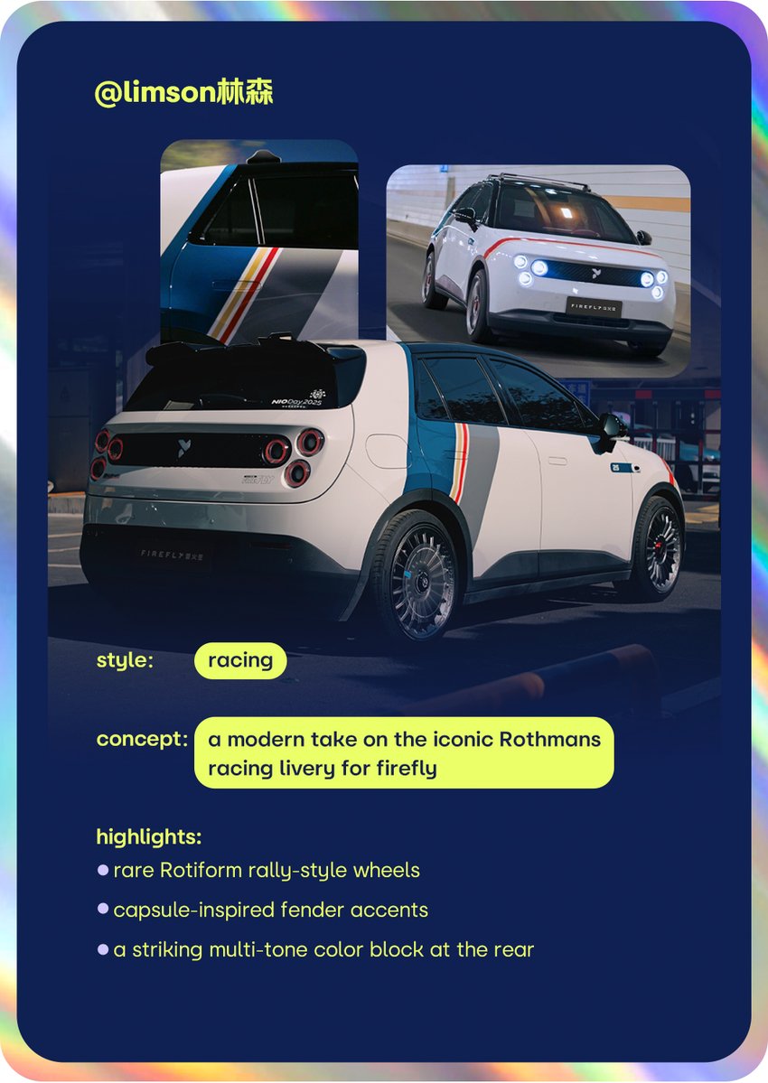 firefly's multiverse | nomadic rothmans✨

Welcome to episode 2 of firefly's multiverse. This week's pick: "nomadic rothmans," a user-modified firefly by limson, a photographer from Taizhou, Zhejiang.

"Who says a commuter car has to blend into the crowd?" With that idea in mind,