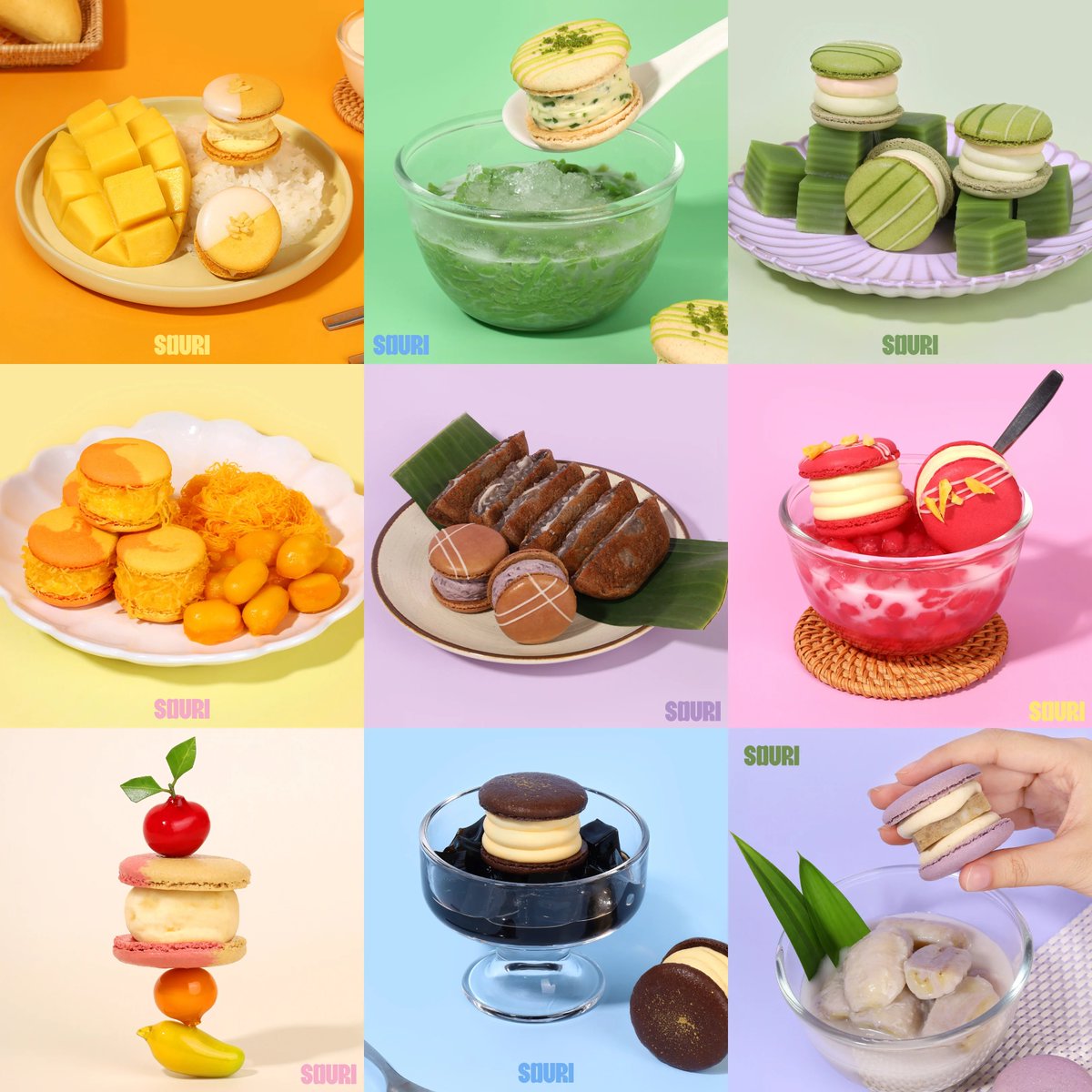 มาการองสาขาบรรทัดทอง มี #SOURILocalExclusiveMenu 9 รสชาติแบบจัดเต็ม สมการรอคอยของชาว กทม มากกกกกก

✅ข้าวเหนียวมะม่วง
✅ลอดช่อง
✅ขนมชั้น
✅ฝอยทองเม็ดขนุน
✅บ้าบิ่น
✅ทับทิมกรอบ
✅ลูกชุบ
✅เฉาก๊วย
✅กล้วยบวชชี

#winmetawin #SOURI #SOURIBKK