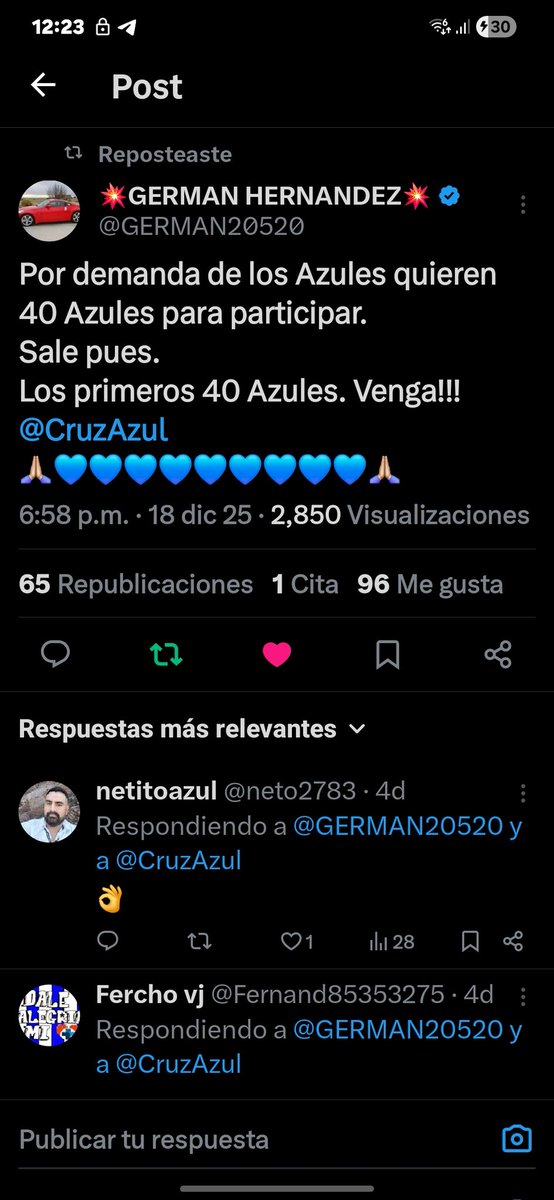 SrAzul27's tweet photo. @GERMAN20520 @CruzAzul Participe mal  pensé que era en el anterior :( https://t.co/OfLtvbcFLr