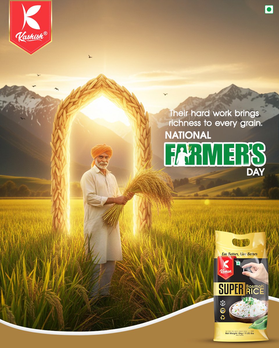 Celebrating the hands that nourish our nation. Happy National Farmer's Day from Kashish Foods! 📷
