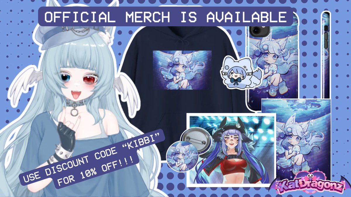 ★ MERCH DROP ANNOUNCEMENT ★  

hi hii~ entities &amp; liminals (´｡• ω •｡`) 

♡ i’m SO excited to finally say this… 

🫧💙 “UNDERWATER SANCTUARY” - OFFICIAL KIBBIVERSE MERCH IS HERE! 💙🫧

This collection was created with <a href="/KatDragonzShop/">KatDragonz | Vtuber Merch Hub</a>  and is styled with my cozy liminal
