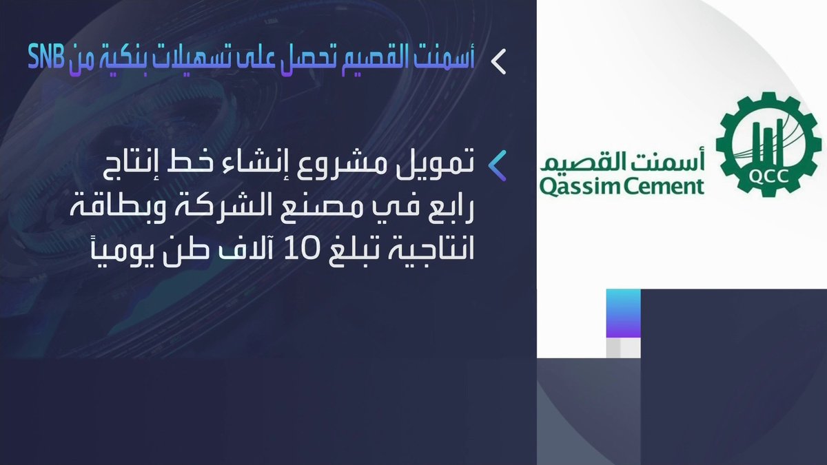 شركة أسمنت القصيم توقع على اتفاقية تسهيلات بنكية مع SNB بقيمة 1.5 مليار ريال افتتاح الأسواق _Business 