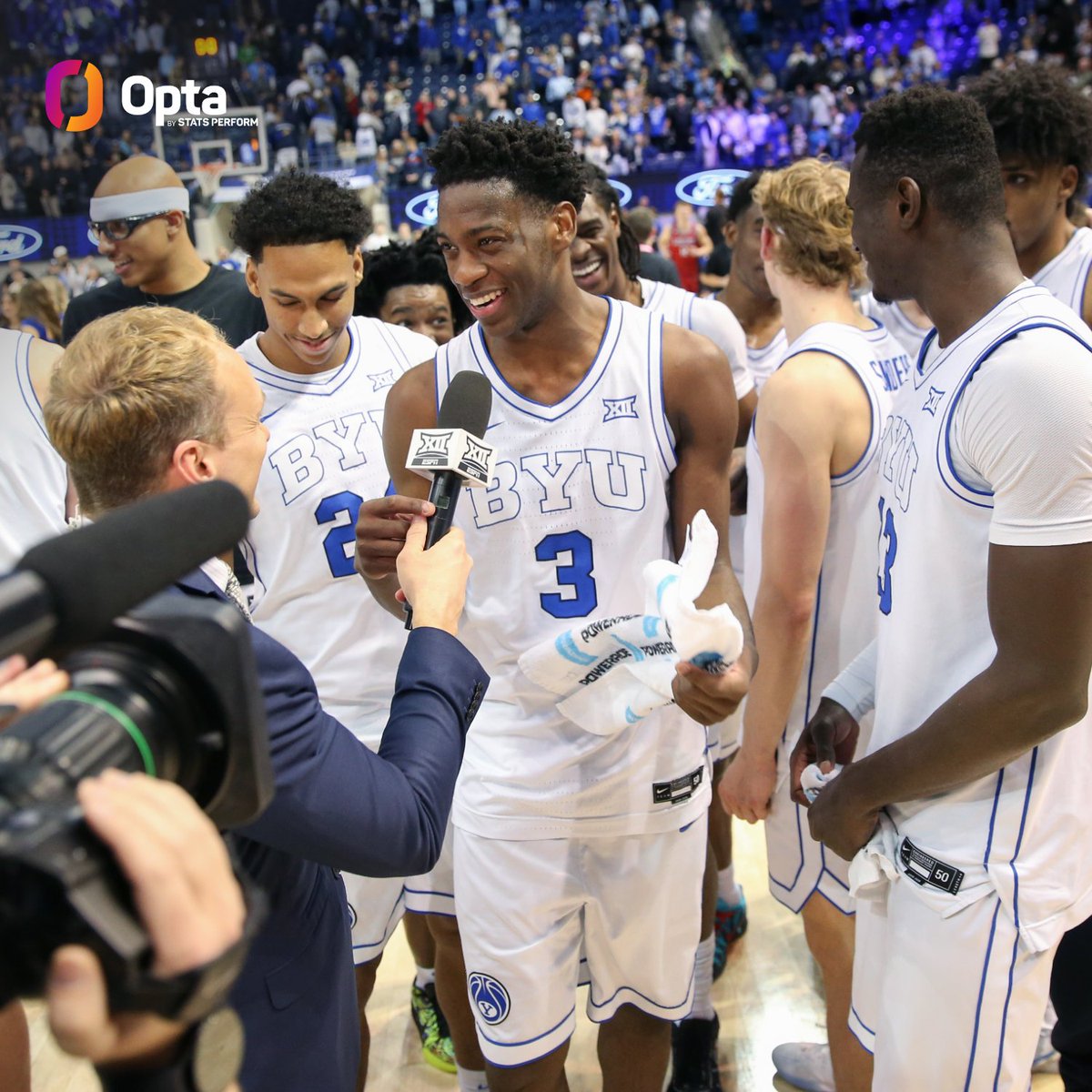 OptaSTATS's tweet image. AJ Dybantsa of @BYUMBB is the only Division I or NBA player in the last 30 seasons to have a calendar month (min. 5 games) with:

25.0+ PPG
5.0+ RPG
5.0+ APG
65.0+ FG%
undefeated record

He did it in just the second month of his career.