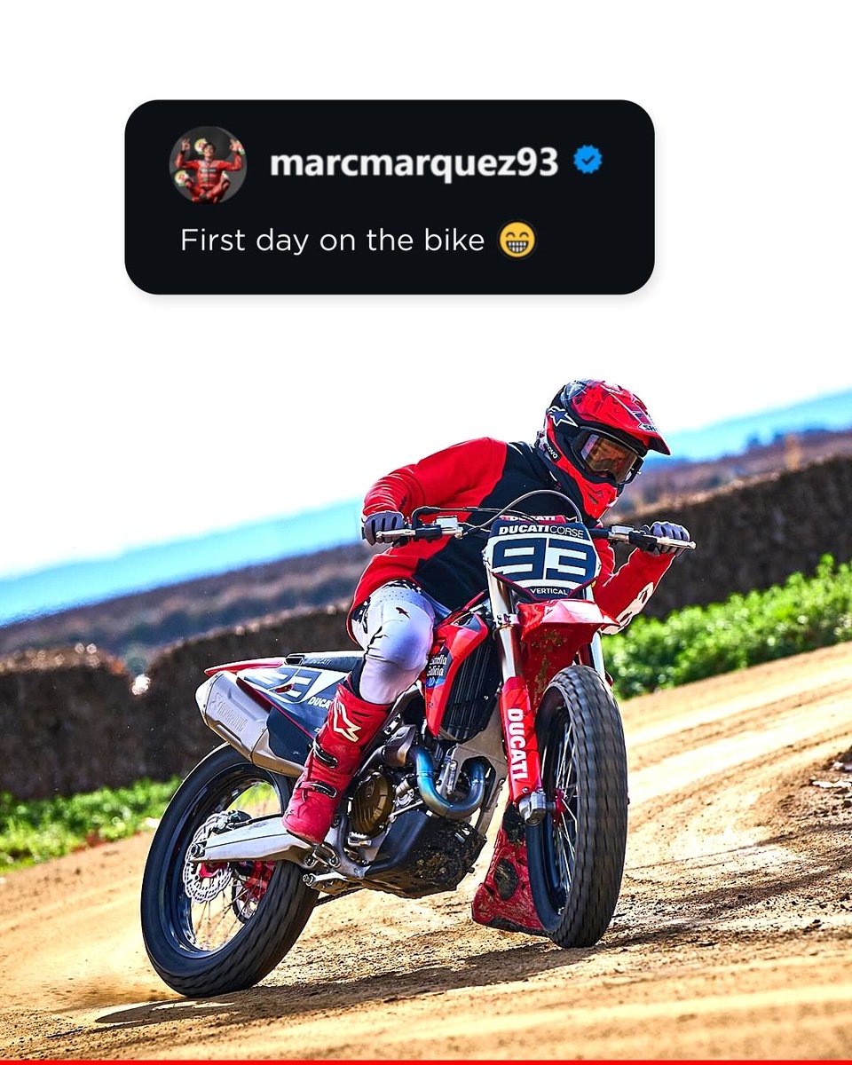 For the first time since the Indonesian GP, Marc Marquez is back on the bike, enjoying some flat track with Alex Marquez and Diogo Moreira ✊🔥

#MotoGP