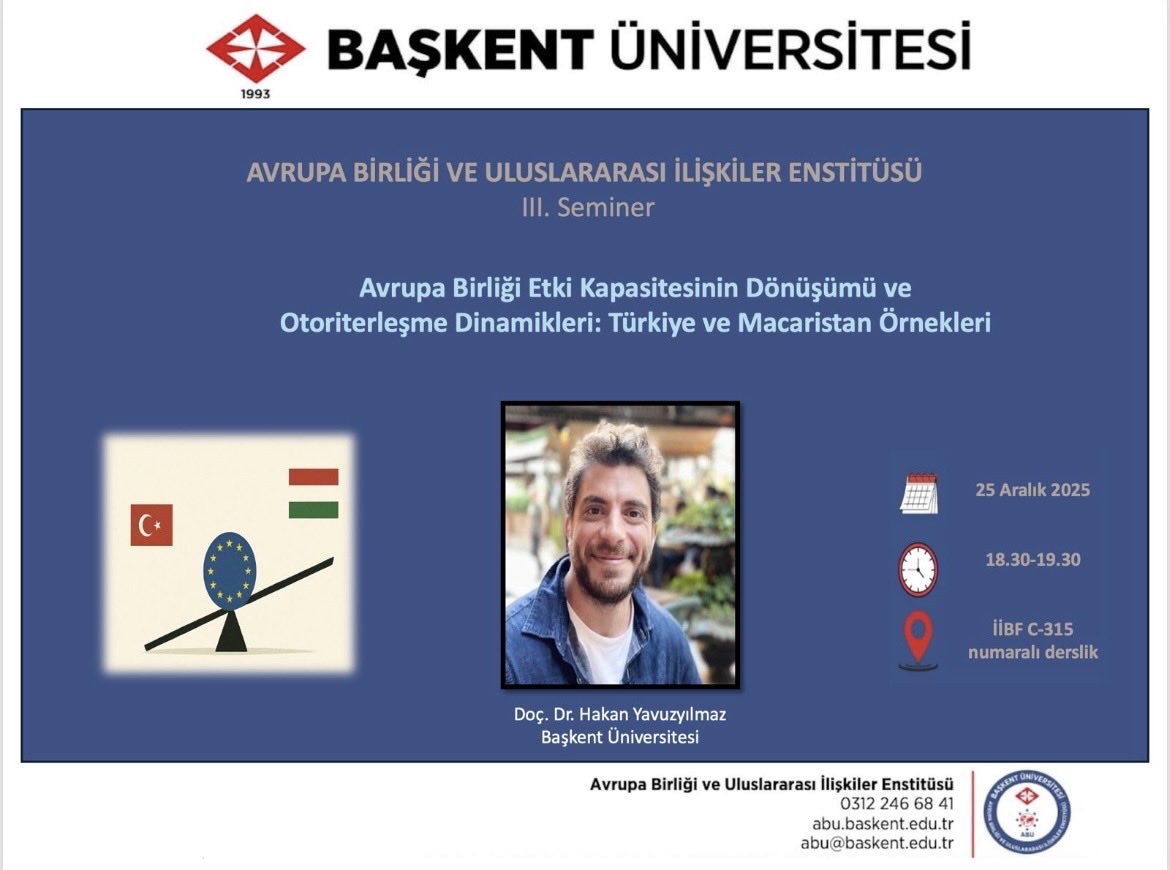 Başkent Ü. AB ve Uluslararası İlişkiler Enstitüsü tweet media