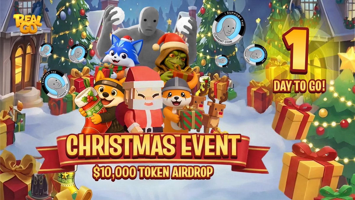 🔥 1 Day to Go! Are you ready for your Christmas gift? 🎄

Please stay patient and don’t leave before Santa arrives! 🎅

The best way to earn more rewards is to prepare in advance, become a true pet player before the event begins 👉 app.realgo.game/reg