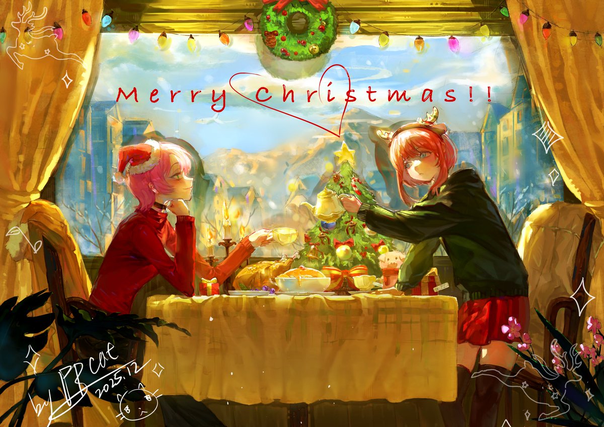 mingribei's tweet image. 今年のクリスマスはOCと一緒🫶🎄🎄🎄
#OC #イラスト