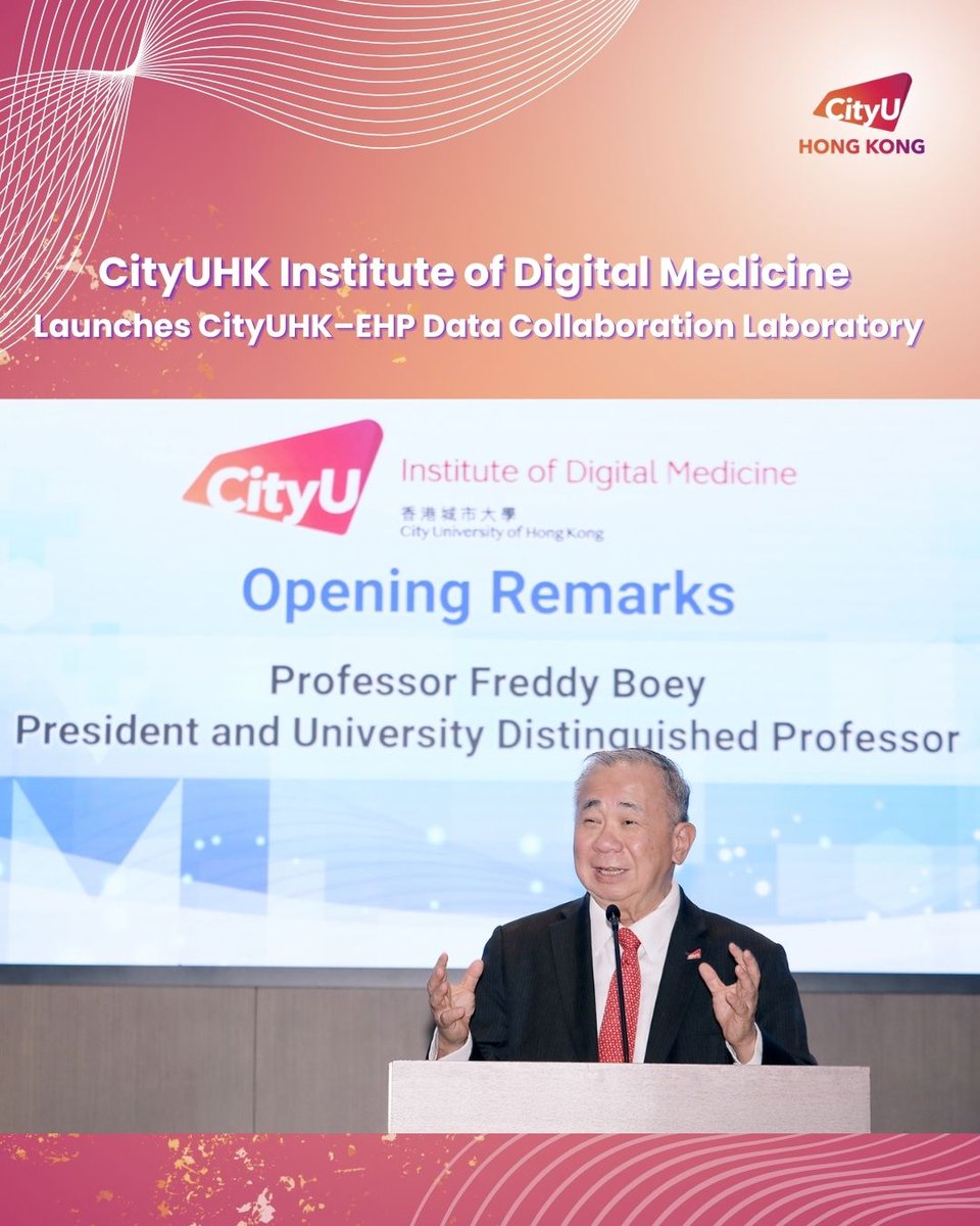CityUHongKong's tweet image. Committed to advancing digital healthcare research, technology transformation and fostering industry collaboration, the Institute of Digital Medicine ( #IDM) at #CityUHK held its Annual General Meeting and officially launched the “CityUHK–EHP Data Collaboration Laboratory”,