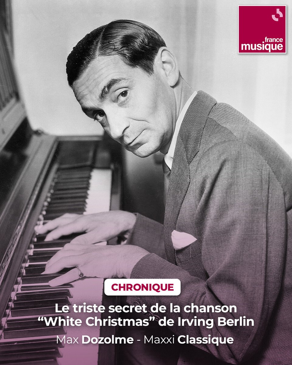 francemusique's tweet photo. "Je rêve d’un Noël blanc, comme ceux que j’ai connu. Où la cime des arbres scintille et où les enfants écoutent le tintement des clochettes dans la neige". Max Dozolme nous révèle le triste secret de la chanson White Christmas d'Irving Berlin. 
➡️ https://t.co/PolBnSuZcz https://t.co/ZDLHSTMvG6