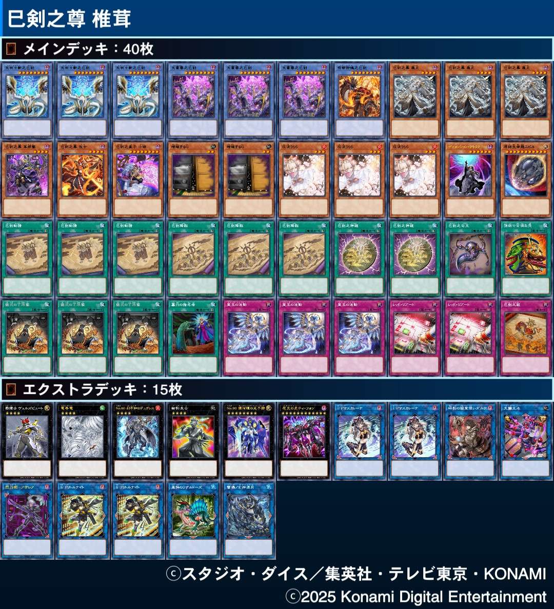 DC 2025 DEC 54th🥈 使用デッキ【巳剣】 過去最高DPと順位で5つ目の銀