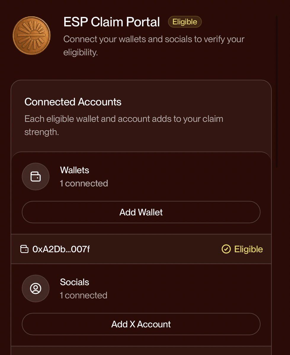 GM CT 

I decided to check as joke yesterday, because I knew I wouldn't qualify, but I was surprised I made it on both my Wallet and X account.

The registration for <a href="/EspressoSys/">Espresso ☕️</a> airdrop is going on. Try to check and you might be surprised just like me

link:-