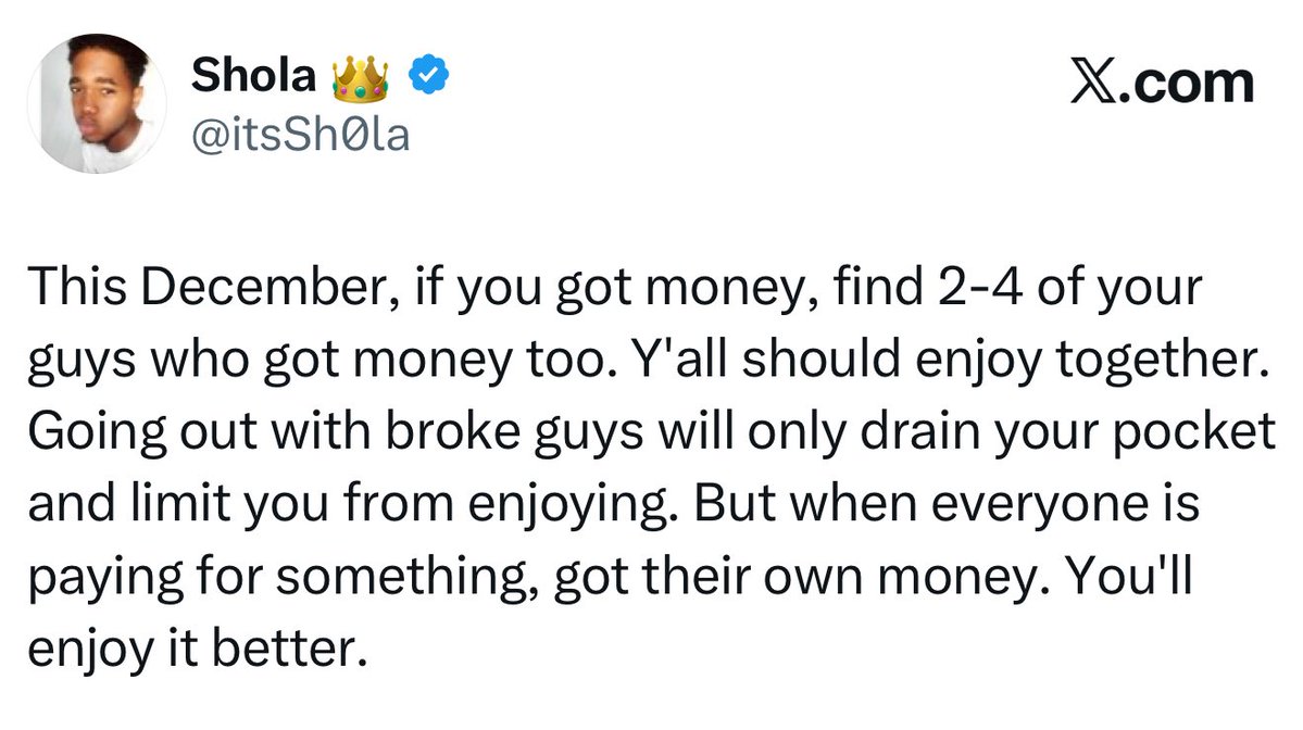 Mrbankstips's tweet image. This December, spread love and joy. Flex your friends wey no get if you get because who no get today fit get tomorrow. Remember, it’s a season of love and joy.