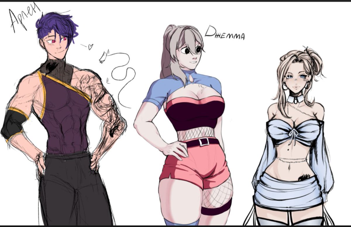 Еще есть осы с подружками по #FairyTail 
Моя малышка Джемма посередине. Большие сисечки моя слабость, уж простите ахха