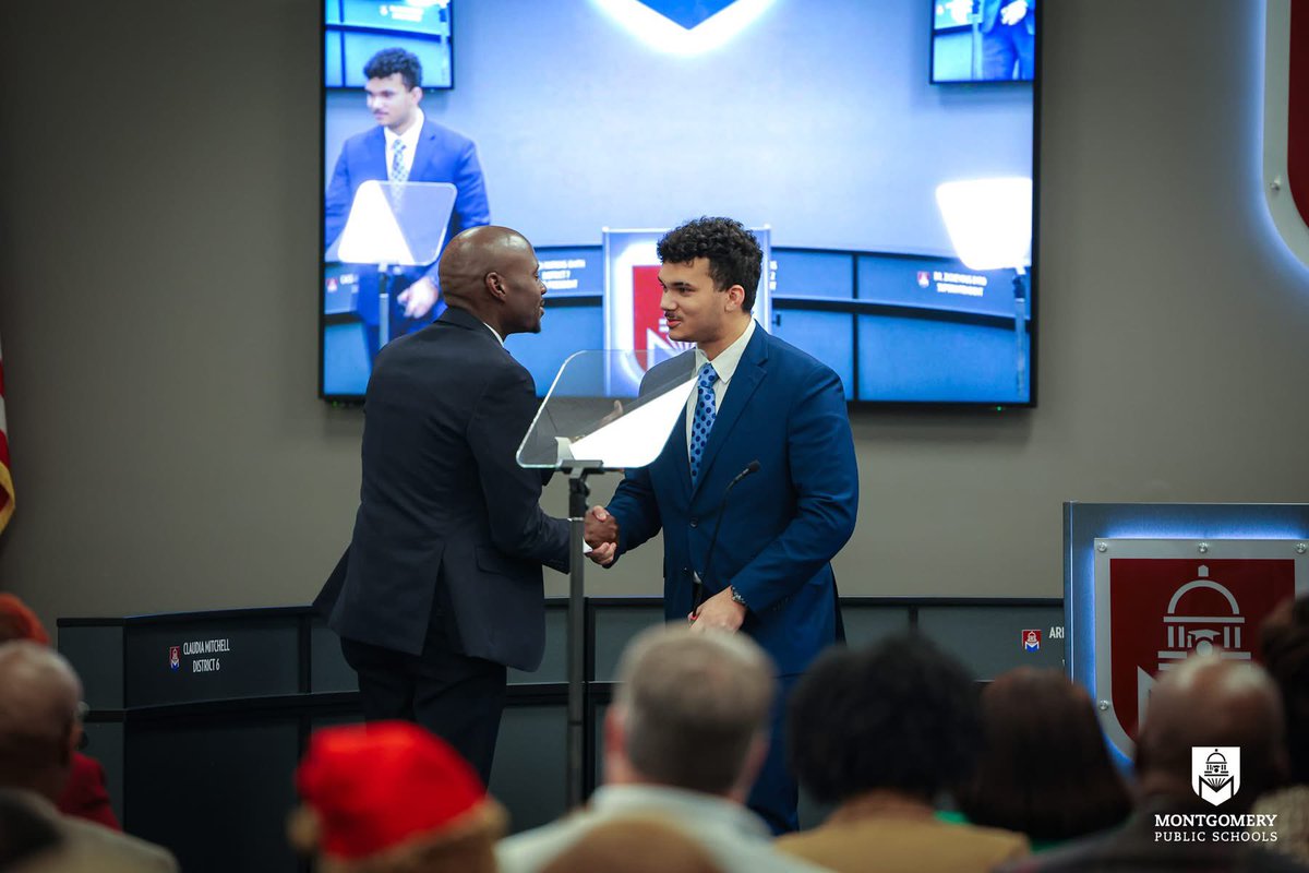 ZickeyousByrd's tweet photo. "Montgomery, we're just getting started, and the best is yet to come." The energy in the room showed just how much hope and possibility these initiatives hold for our students as we prepare for a full rollout in August 2026 🎓 https://t.co/10qR8jaNPL
