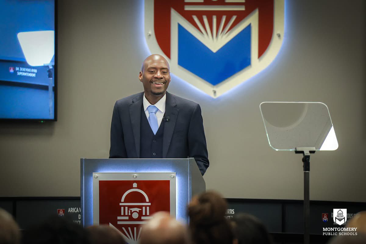 ZickeyousByrd's tweet photo. "Montgomery, we're just getting started, and the best is yet to come." The energy in the room showed just how much hope and possibility these initiatives hold for our students as we prepare for a full rollout in August 2026 🎓 https://t.co/10qR8jaNPL