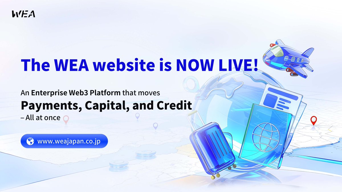 WEAJapan's tweet image. 🥳 The WEA website is now LIVE!
This marks an important step in our ongoing efforts to build real-world Web3 payment infrastructure.

🌐 weajapan.co.jp

Today, Japan’s first USDC stablecoin payment service was launched at Haneda Airport in collaboration with #NetStars.…