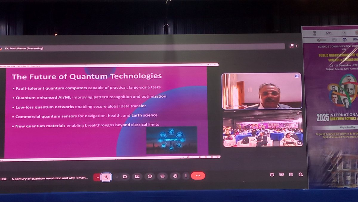 InfoGujcost's tweet image. An electrifying and inspiring expert talk by Prof. Punit Kumar (University of Lucknow) was delivered in virtual mode on “A Century of the #quantum Revolution and Why It Matters: #Communicating Science &amp;amp; Technology of the 21st Century.”
The session vividly traced the journey of