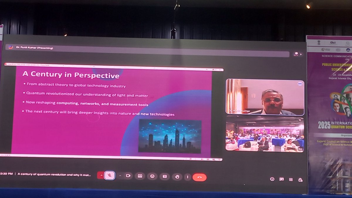 InfoGujcost's tweet image. An electrifying and inspiring expert talk by Prof. Punit Kumar (University of Lucknow) was delivered in virtual mode on “A Century of the #quantum Revolution and Why It Matters: #Communicating Science &amp;amp; Technology of the 21st Century.”
The session vividly traced the journey of