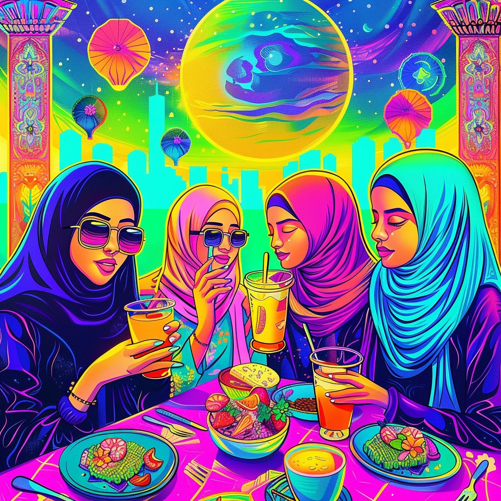 Wormz29's tweet photo. Had a fun lunch date with my sisters. So lucky &amp; grateful to have these ladies in my life! 😍💚

@QitmeerNetwork @DimAIGlobal @WoowowGlobal

#DimAI #QitmeerNetwork #AIPainting #NFT #2025 #NewYear

NFT Name: Lunch Date with My Sisters https://t.co/JEV6FynFER