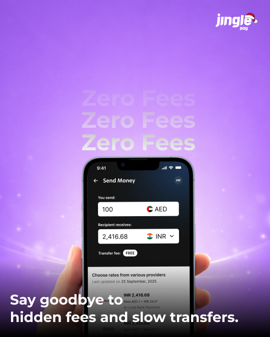 Say goodbye to hidden fees and slow transfers.
Send money instantly with real exchange rates and zero fees — all in a Jingle. 💜#JinglePay #ZeroFees #RealRates #InstantTransfers #SendMoney #DigitalPayments #UAE